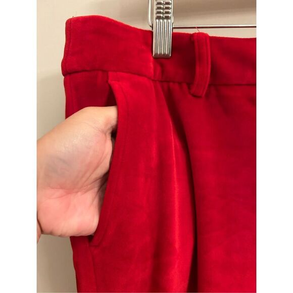 Maison d'Amelie Red velour bootcut high-rise dress pants 10 Holiday & Valentine' - Picture 5 of 10